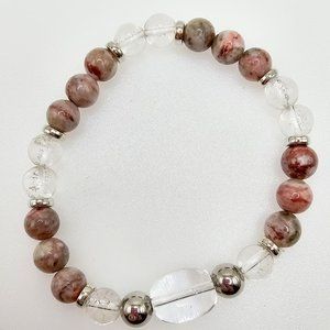 Breaking Inhabitations & Self-Doubts - Cinnabar & Clear Quartz Energy Bracelet